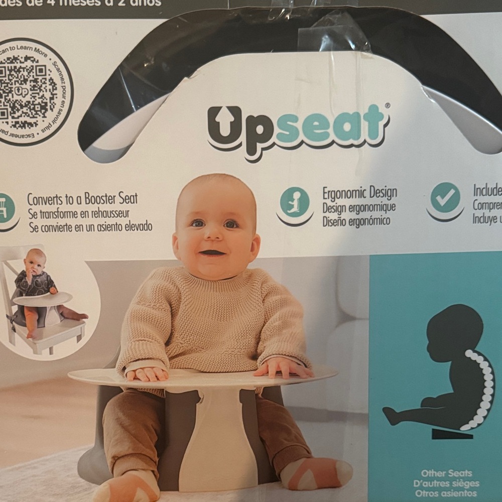 Kids Booster Seat - Cream and Gray